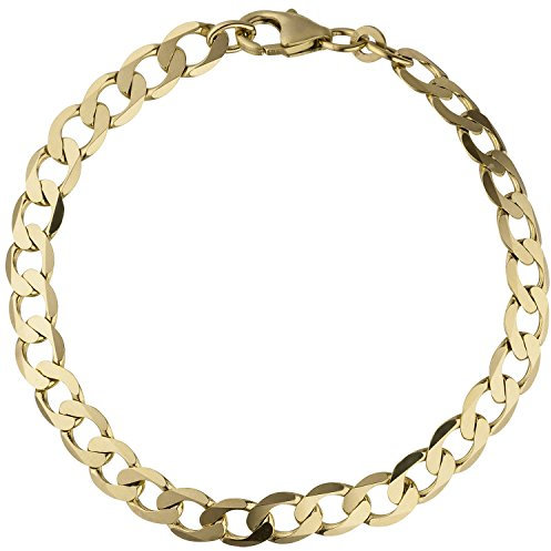 Jobo Herren Damen Panzer-Armband aus 8 Karat 333 Gold 6,6 mm 21 cm