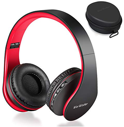 Bluetooth Headphones Over-Ear, Foldable Wireless and Wired Stereo Headset Micro SD/TF, FM for Cell Phone, PC, Soft Earmuffs & Light Weight for Prolonged Wearing Travel Office Home