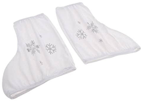 Perfeclan 1 Paar Skate Boots Cover für Eiskunstlauf Überschuhe mit Funkelnden Heißen, Weiß-L