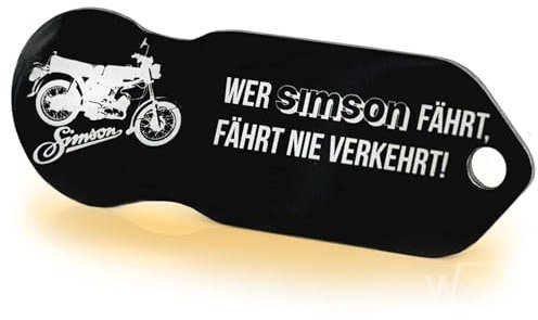 Einkaufswagenlöser ® Simson/Entriegler für Einkaufswagen – inkl. 1 Jahr Schlüsselfundservice/Einkaufswagenchip abziehbar/Einkaufschip zum rausziehen/Schlüsselanhänger Metall / 1 Stück