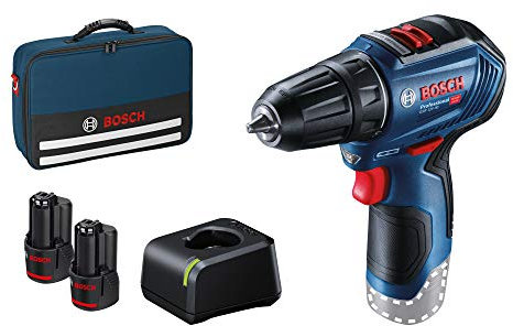 Bosch Professional GSR 12V-30 Akku-Bohrschrauber 12V 2.0Ah Li-Ion bürstenlos, Incl. 2. batería Recargable