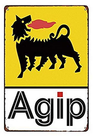 Inga 20,3 x 30,5 cm Metall-Blechschild Agip Motor Oil Bar Pub Home Vintage Look Reproduktion Metallschild 20,3 x 30,5 cm