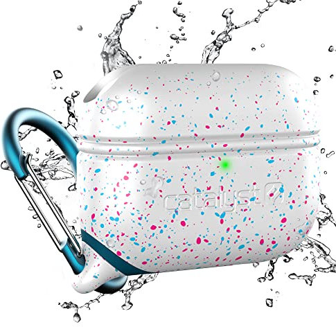 Catalyst Wasserdichtes Special Edition Case für AirPods Pro (1. und 2. Generation), kompatibel mit kabellosem Laden, einteiliges Design, hoher Fallschutz, mit Karabiner, Soft-Touch – Funfetti