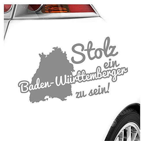 Kiwistar - Autoaufkleber - Baden-Württemberger Stolz - Grau - 20x10cm - Aufkleber Auto, Laptop, Fahrrad, LKW, Motorrad mehrfarbig JDM Decal Racing