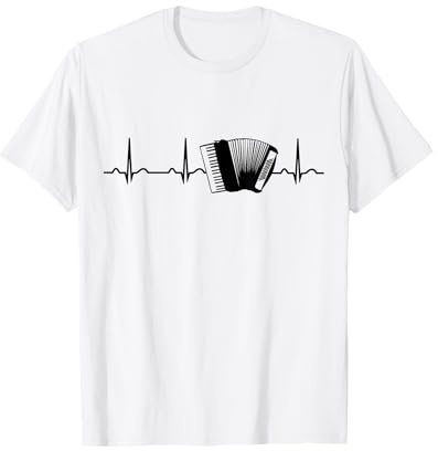 Akkordeon Herzschlag EKG Ziehharmonika T-Shirt