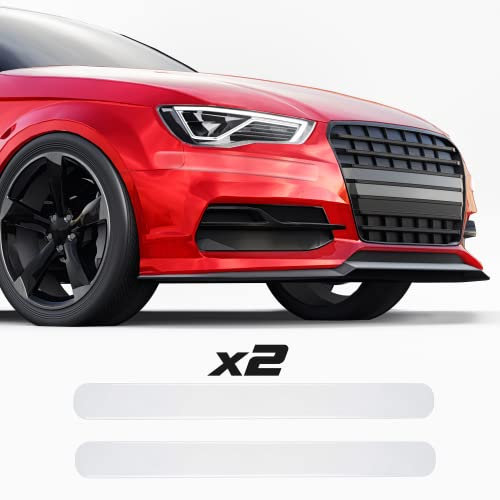 Autodomy Stoßstangenschutz Selbstklebend Fahrzeugschoner Kratzschutz Bumper Universal 2 Stück | Auto Aufkleber Streifen 40x4 cm (Transparent)