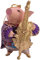 Schwein Musikant Musiker Musikinstrumente handbemalt Weihnachten Baumschmuck Deko Hänger Christbaumschmuck 10 cm (lila)