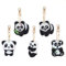 VETPW 5 Stück 5D DIY Panda Diamant Malerei Schlüsselbund, Doppelseitig DIY Full Drill Diamond Pasted Painting Keychain für Damen Geldbörse Rucksack Handtasche Dekoration