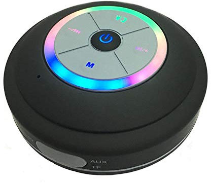 ISMMIK Bluetooth Shower Speaker, Portable Wireless Shower Speaker with Suction Cup Built-in Mic, Waterproof Bluetooth Speaker for Bathroom, Beach, Outdoor, Black