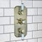 ENKI, Regent, TSV070, Antique Brass Concealed Thermostatic Shower Mixer Valve for Bathrooms, Triple Control Diverter Valve for Three Outlets, Traditional Victorian Style