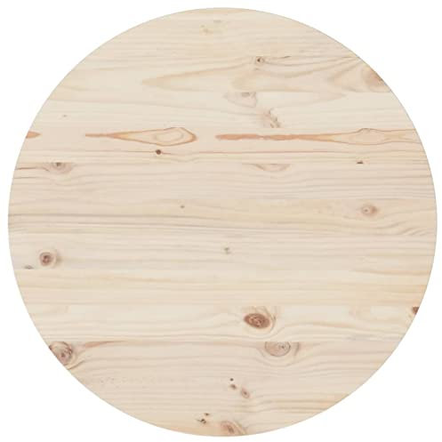 Tidyard Tischplatte Massivholzplatte Holzplatte Ersatztischplatte Holz Platte für Esstisch Massivholz Kiefer Ø80x2,5 cm
