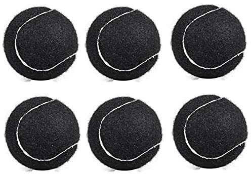 Micvtve 6 Stück serriese/Paket Tennisbälle, Trainingsbälle, elastisch, verschleißfest, 66 mm, für Damen, Anfänger, üben den Tennisball, Schwarz