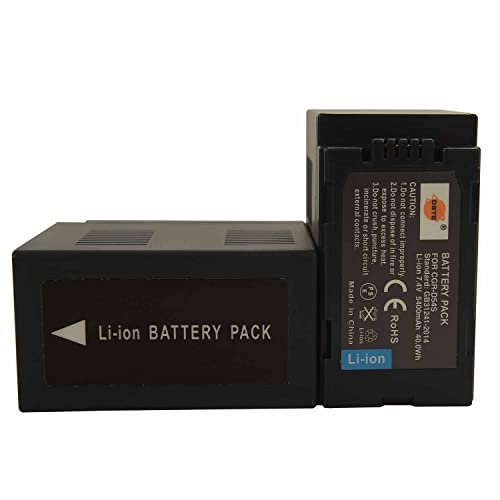 DSTE 2x CGA-D54S Rechargeable Li-ion Battery Compatible for Panasonic CGA-D54, CGR-D54S, CGR-D54S, AG-DVC180A, AG-DVC30, AG-DVC60 Camcorder and Camera