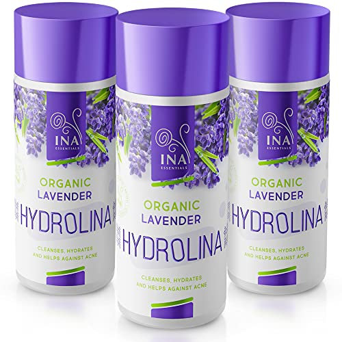 Eau de Lavande Bio d'InaEssentials - Hydrolina, Tonique Anti-Acné pour le Visage et le Corps, Hydrolat pour les Soins de la Peau
