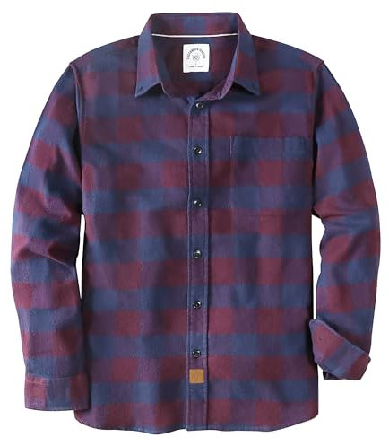 Dubinik® Camicie Flanella Uomo Camicia Flanella Uomo Quadri Camicia a Maniche Lunghe in Pile dalla Regular Fit