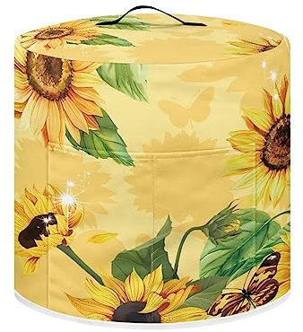 Tutolipy Runde Schnellkochtopf-Staubschutz-Geräteabdeckung, gelbe Sonnenblumen-Designs, Luftfritteusen-Schutzabdeckung, 3 Quart