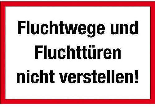 WildeBabsKLBT 11cm 2Stück Hochwertige Schild Aufkleber-Folie Sticker Decal Fluchtweg Fluchttüren Brandschutz Feuer Nicht verstellen verboten S696