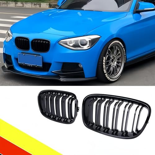 POETRYXIAO Griglia radiatore sportiva nera lucida doppia barra compatibile per BMW Serie 1 F20 F21 2011-2014, adatta per BMW Tuning