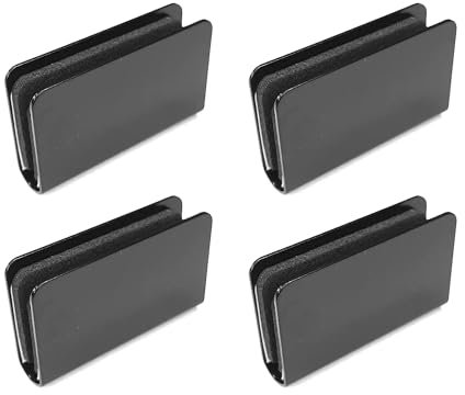 cyclingcolors 4x glastür griff magnet druckverschluss Magnet-Platte mit ziehgriff drucköffner glastürscharnier vitrine-Scharnier rostfrei, 40 x 24,5mm schwarz
