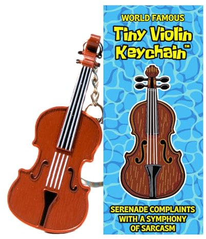 World's Smallest Violin - Mr Krabs Sad Music from SpongeBob - Exclusive License - Pocket Sized Tiny Violin Keychain Symphony of Empathy