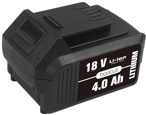 Original Baricus Akku 18V 4.0Ah - Lithium-Ionen Technologie - Akkus - Werkzeugakkus passend für alle Baricus 18V Geräte B-Ware QV90501