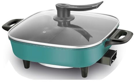 YSFHYAN 1360W Electric Hot Pot,Electric Skillet Family Size,Non-Stick Electric Skillet,Large Capacity,Five Temperature Regulation,for Kitchens and Restaurants