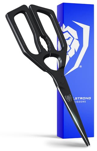 DALSTRONG Professional Kitchen Scissors - Black 420J2 Japanese Stainless Steel - Ambidextrous Kitchen Shears - Detachable - Heavy Duty Sharp Blade - Vegetable, Meat, Pizza Scissors