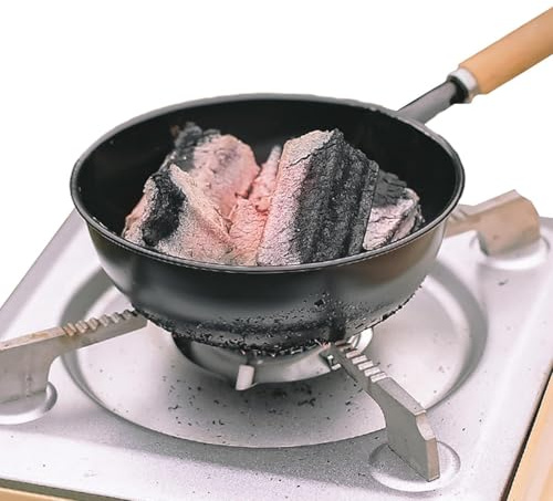 Kohle-Starterkorb | Kohleanzünder mit Holzgriff | Kohleanzünder | Hohltopfboden für Outdoor Grill und BBQ