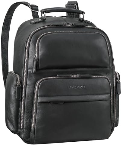 STILORD 'Sigmund' Sac a Dos Ordinateur 17 Pouces en Cuir Véritable | Business et College Backpack Pour Homme et Femme | Sac de Travail