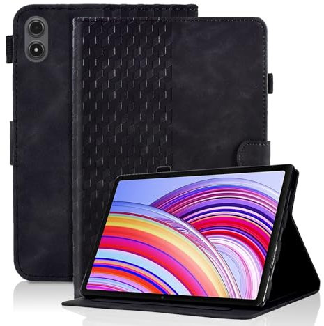 Hülle für Xiaomi Redmi Pad Pro 12.1 Zoll 2024 Tablet Schutzhülle Premium Ledertasche Folio Smart Case mit Auto Schlaf/Aufwach Stifthalter Kartensteckplatz für Xiaomi Redmi Pad Pro, Schwarz
