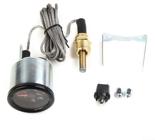 Medidor mecánico de temperatura del agua de 52 mm con sensor para vehículos de 12 V, pantalla dual en grados Celsius y Fahrenheit