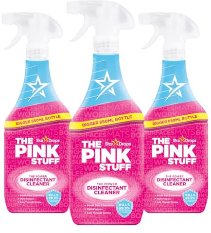 Pink Stuff Disinfectant Cleaner Powerful All-Purpose Surface Clean Tough on Grease Grime Multipurpose Home Cleaner with Fresh Scent 850ml X3