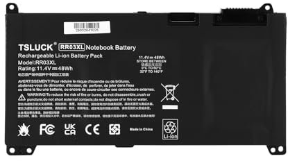 TSLUCK 48Wh RR03XL Batterie pour für HP ProBook 430 440 450 455 470 G4 G5 MT20 Series 851610-850 851477-831 851477-421 851610-855 851477-541 HSTNN-PB6W HSTNN-LB7I HSTNN-LB7I LB71 UB7C I74C