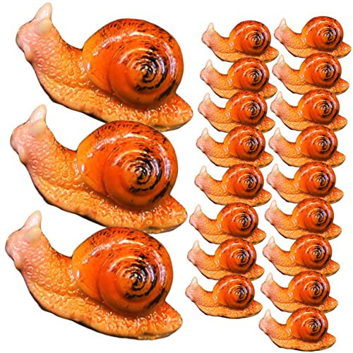 IMIKEYA 20pcs Mini Snail Statue Resin Garden Snail Decors for Miniature Garden Decor