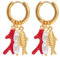 CQEAZ Praktische Edelstahl-Ohrringe mit Fisch-Jakobsmuscheln, Modeschmuck, goldfarben, Schmuck für Frauen und Mütter, Muschel-Ohrringe