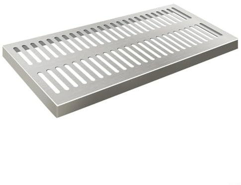 Alanmoship Cubierta de drenaje de acero inoxidable de 200 x 300 x 20 mm, 200 x 400 x 20 mm, rejilla de drenaje rectangular para exteriores, diseño antideslizante de doble listón para patio, jardín