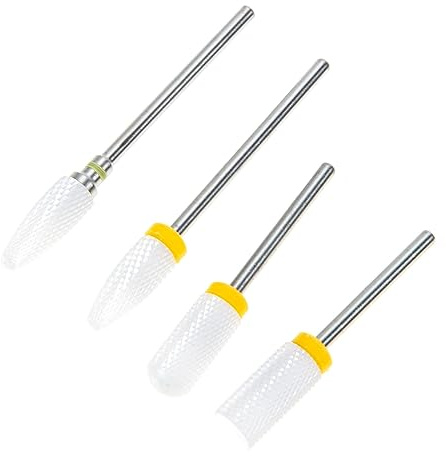 DONFAMDS Juego De Brocas Para Uñas De Cerámica 4 Piezas Tamaño Pequeño Para Pulir y Eliminar Cutículas, Suministros Para Manicura Compatibles Pt06 Pt11 Pt16