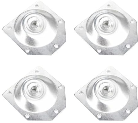 12 Degree Furniture Leg Mounting Plates Set in 4PCS Leg Attachment Plate for Sofa Furniture/Chair/Table Fastener-Sliver zinc