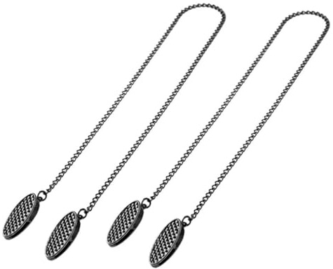 Folpus 2 x Lätzchenhalter-Clips, Serviettenclips, tragbares Umhängeband mit Ketten für Esszimmer, Erwachsene, Picknick, Zuhause, Klassenzimmer, Helles Schwarz