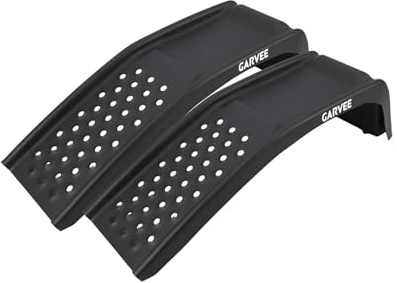 Garvee avec 2 pièces de rampes de Levage en Acier pour Voiture - Acier Solide Robuste, capacité de 4000 lbs, Rampe de Levage Stable pour Voitures, camions, Motos, Couleur Noire.