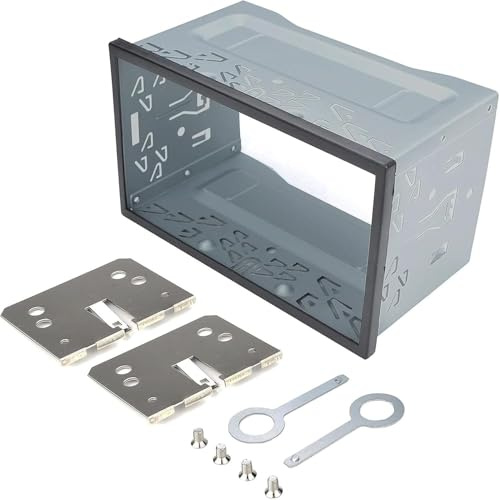 ARATERVIO Doppel DIN Autoradio Einbaurahmen Universal Metall Radioblende Einbauschacht 2DIN Einbausatz für Auto DVD Player & Radio, kompatibel mit VW Audi Ford Mercedes Benz u.v.m.