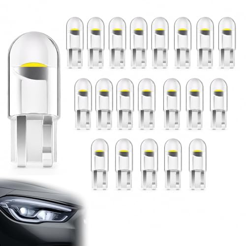 afhgdjr 20 Stück Innenraumbeleuchtung Birne,W5wLed,12V 501 Weiße Glühbirnen,8500K Super Ultra White,Geeignet für verschiedene Anwendungsbereiche