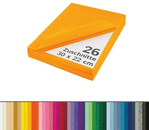 The Felt Store - Bastelfilz Filzzuschnitte in gold aus synthetischem Filz 26 Stück