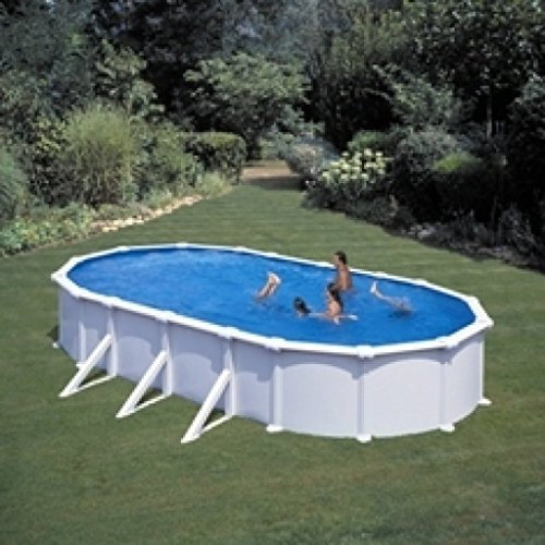 Piscina Gre KITPROV818 Atlantis - Piscina fuori terra in acciaio, ovale, colore bianco. Piscine smontabili per giardino. 800 x 470 x 132 cm.