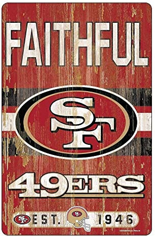 Wincraft NFL SAN Francisco 49ERS Slogan Wood Sign Holzschild