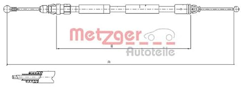Seilzug Feststellbremse hinten links METZGER passend für NISSAN PRIMASTAR Bus
