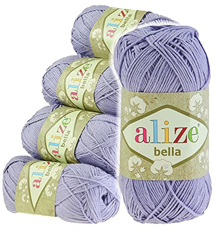500g Baumwollstrickgarn ALIZE BELLA uni, Farbauswahl, Farbe:158 violett