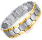 JFUME Magnetische Armbänder für Herren, vergoldet mit 18 K, PVD-Beschichtung, Schwarz und Blau, Werkzeug zum Entfernen von Gliedern, 8,5 Zoll, verstellbar, 21.5cm, Edelstahl