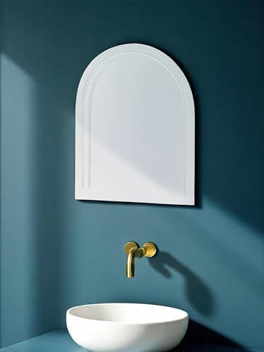 Showerdrape Soho Frameless Bathroom Wall Mirror, Wall Mounted Bathroom, Modern Diamond Bevel Edge Mirror Arched Wall For Hallway Living Room Bedroom