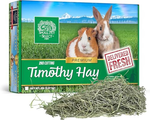 Small Pet Select 2nd Cutting Timothy Hay for Rabbit, Guinea Pig, Bunny, Chinchilla and Other Small Animals, Premium Natural Hay Grown in The US, Perfect Blend Pet Food, 12 LB (5.44kg)